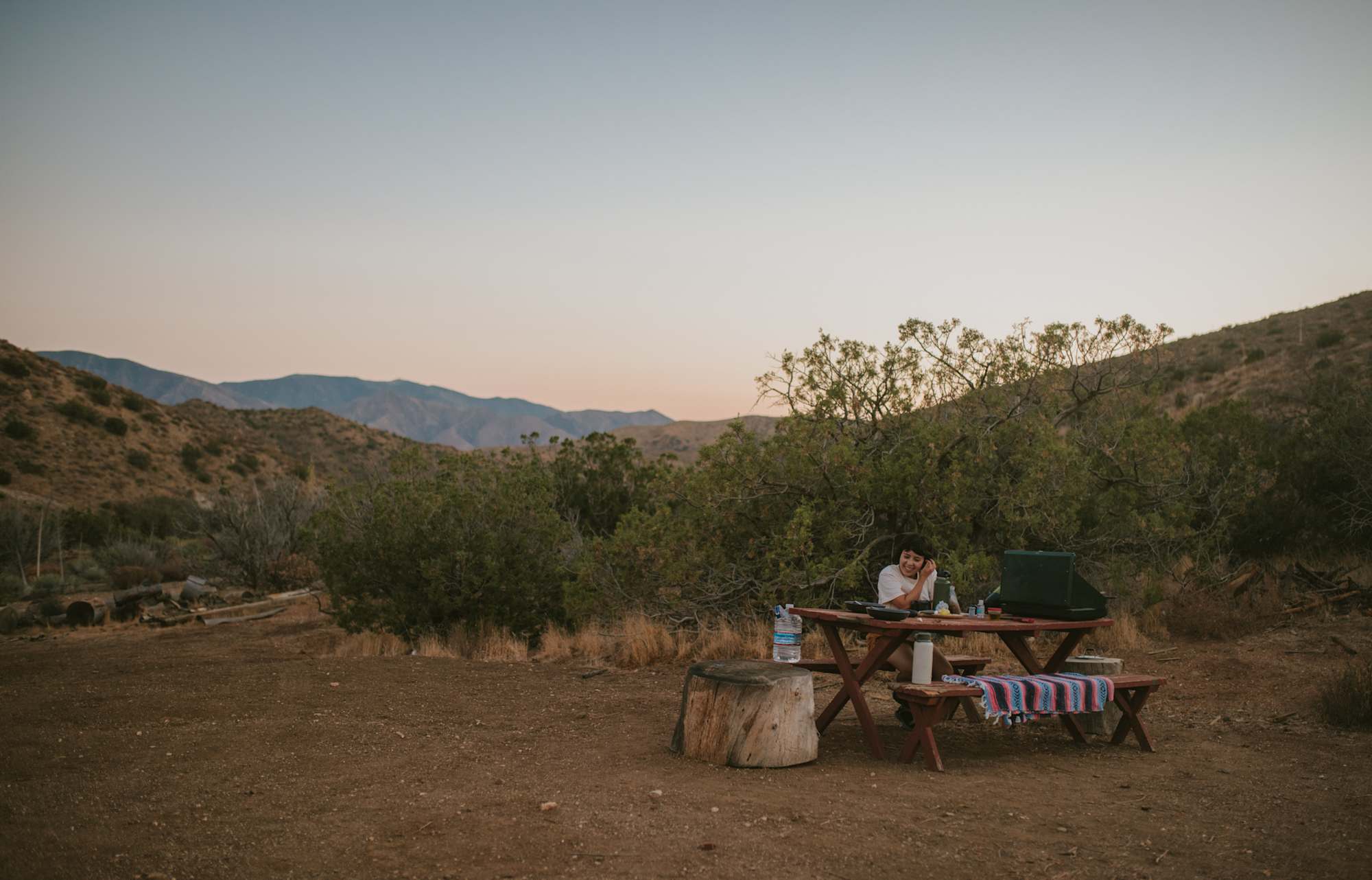 Mountain views from the campsites at dusk
